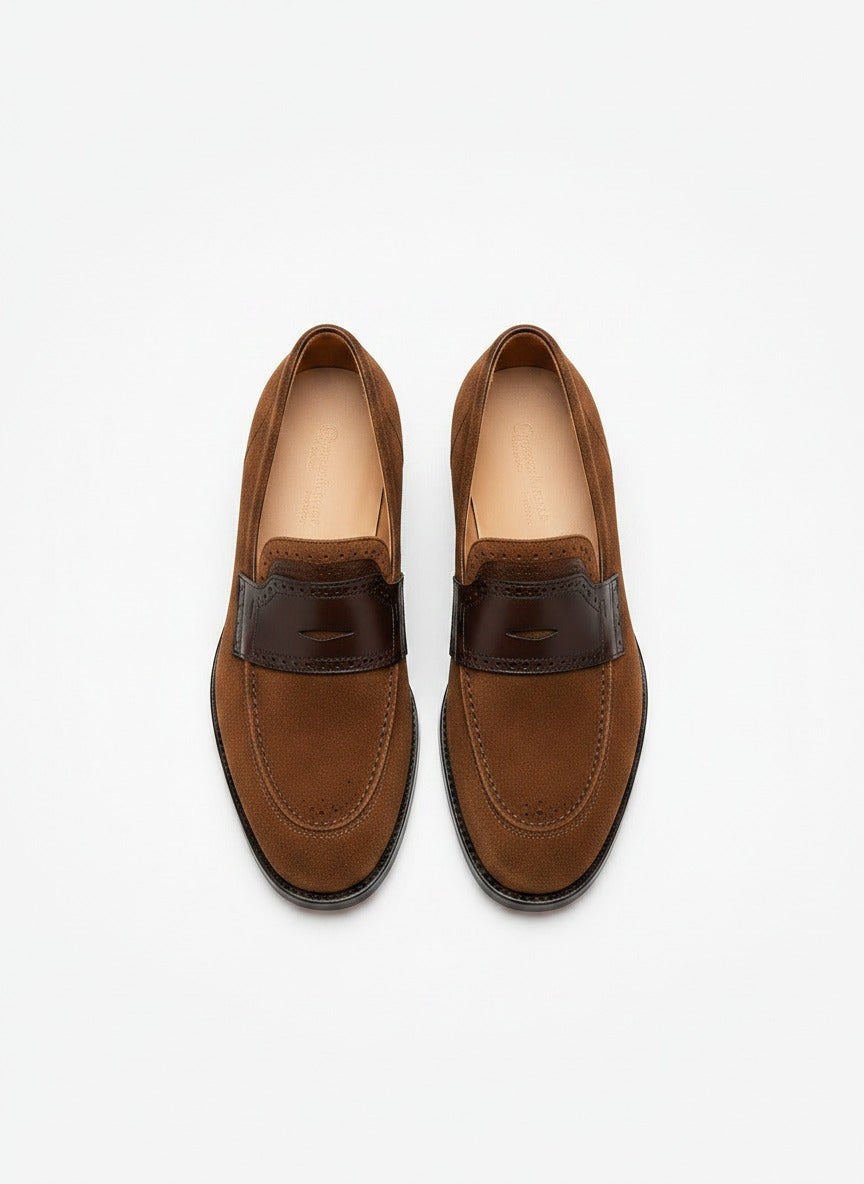 ZENITH Penny Loafer side view - premium suede penny loafer India - Posh Hides