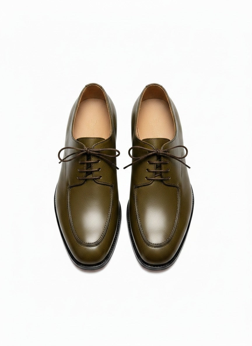 NOIR Apron Toe Oxford side view - handcrafted leather formal shoes India - Posh Hides