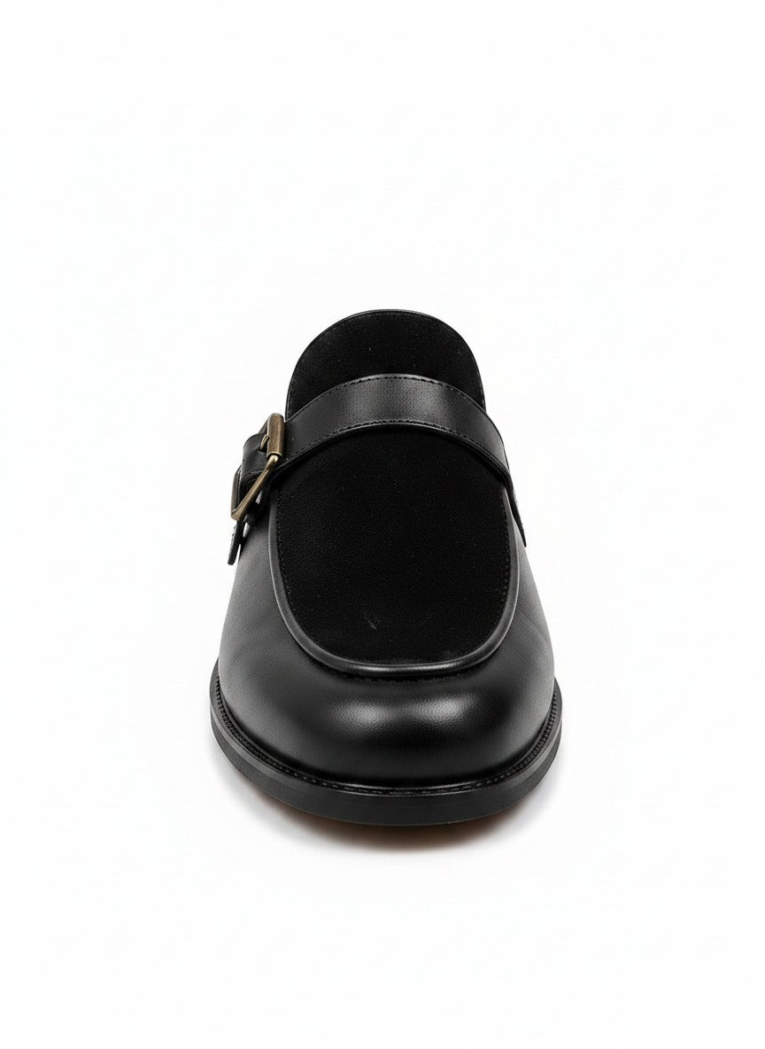 NOBLE Monk Strap Mule side view - premium leather mule shoes India - Posh Hides
