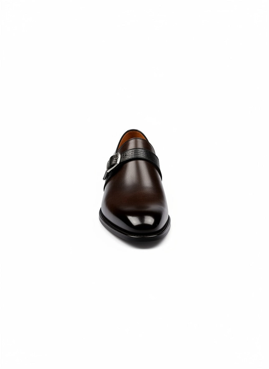 STERLING Single Monk Strap Shoe real product photo - handcrafted leather India - Posh Hides