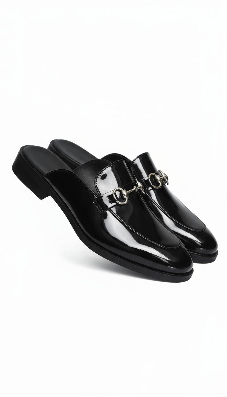 Black Patent Mules
