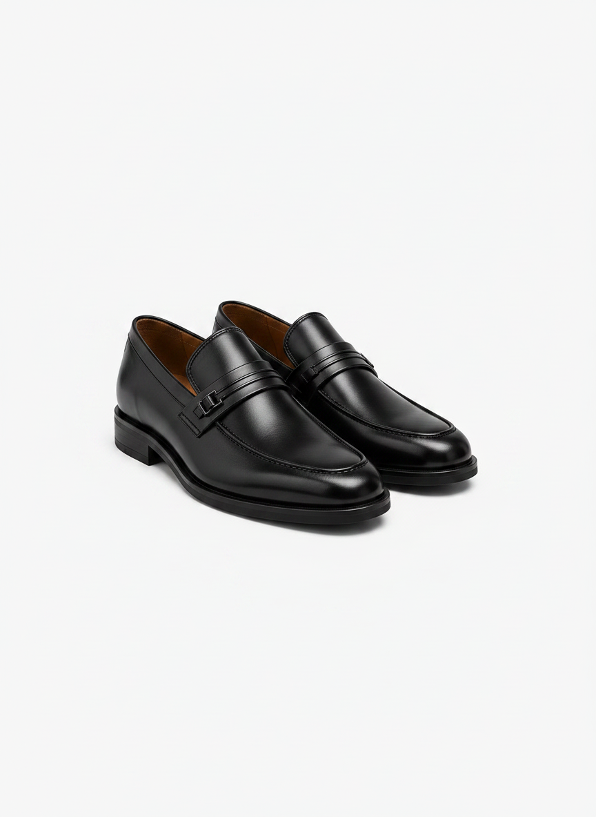 VICEROY Apron Toe Loafer front view - premium genuine leather loafer India - Posh Hides
